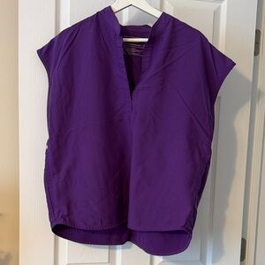 Figs Ultra Violet Rafaela - Mandarin Collar Scrub Top